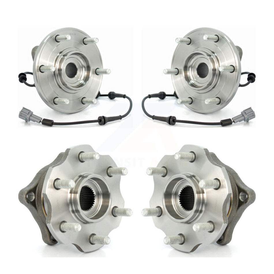 Front Rear Wheel Bearing & Hub Assembly Kit For 2008 Nissan Armada AWD 4WD With Internal ABS K70-101297