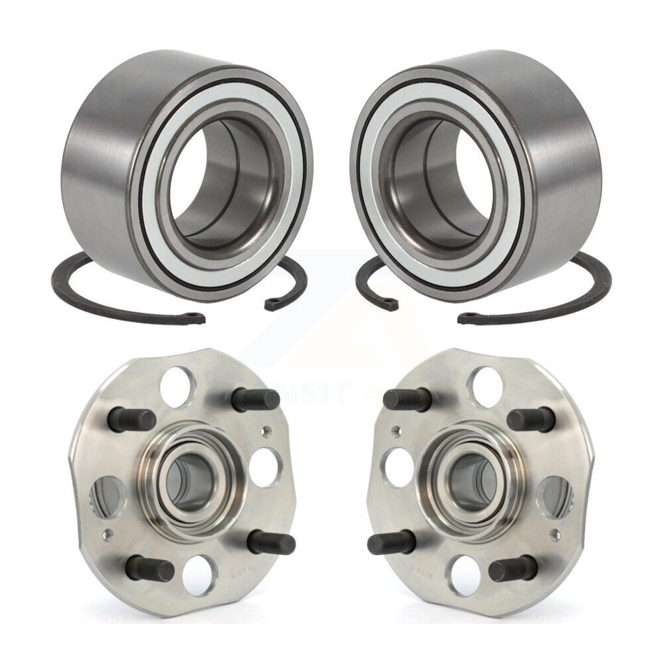 Front Rear Wheel Bearing And Hub Assembly Kit For 1998-2002 Honda Accord 2.3L with 4-Wheel ABS K70-101563