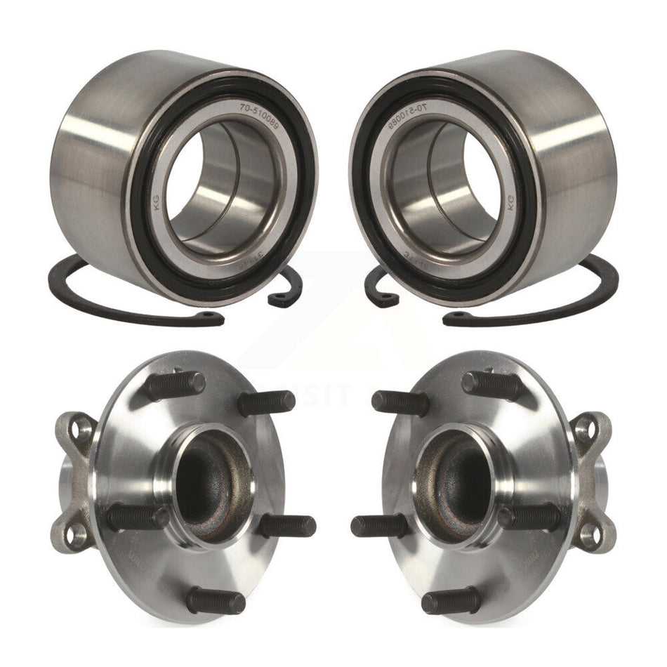 Front Rear Wheel Bearing And Hub Assembly Kit For 2016-2018 Honda Civic 2.0L with Naturally Aspirated K70-101764