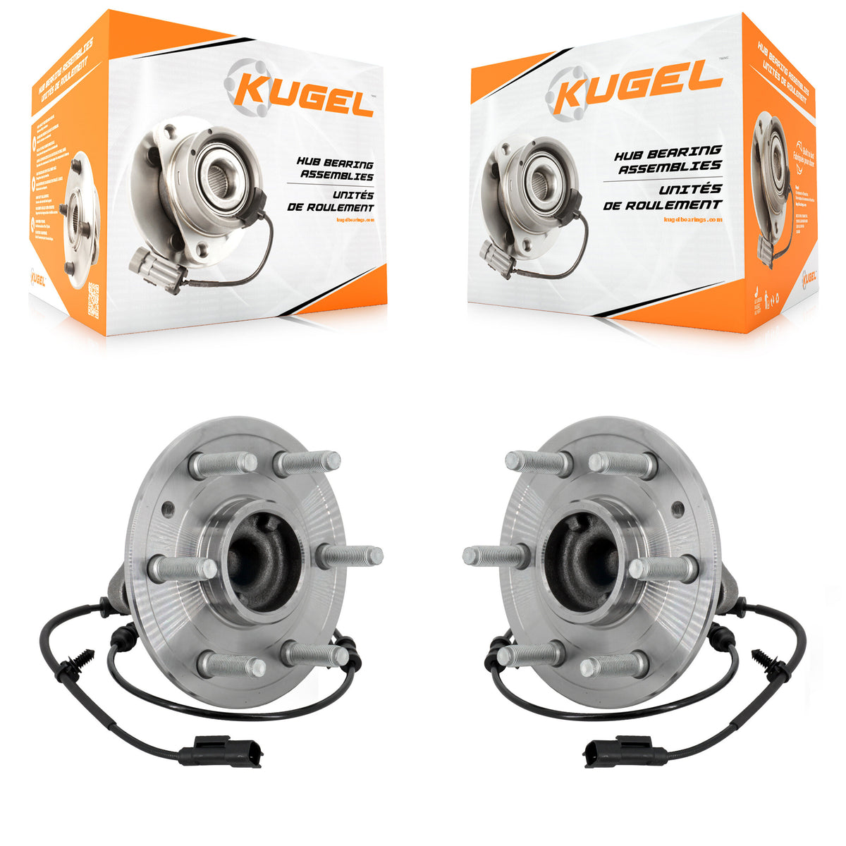 Front Wheel Bearing & Hub Assembly Pair For 19-23 Ram 1500 RWD Without 22" Factory Wheels K70-102179