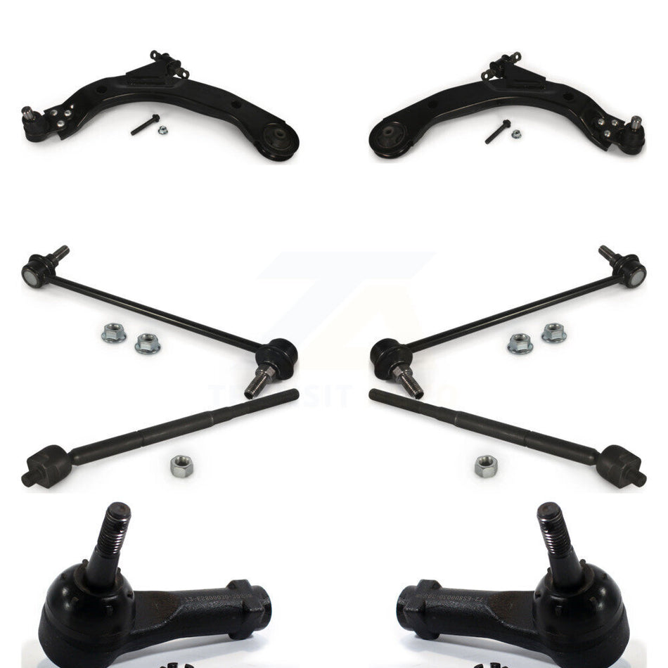Front Suspension Control Arm And Ball Joint Assembly Steering Tie Rod End Stabilizer Bar Link Kit (8Pc) For Pontiac G5 Pursuit With FE1 11.80" Center To Length K72-100121