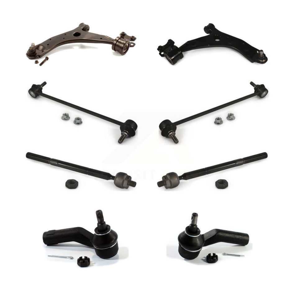 Front Suspension Control Arm And Ball Joint Assembly Steering Tie Rod End Stabilizer Bar Link Kit (8Pc) For Mazda 3 5 Sport K72-100149