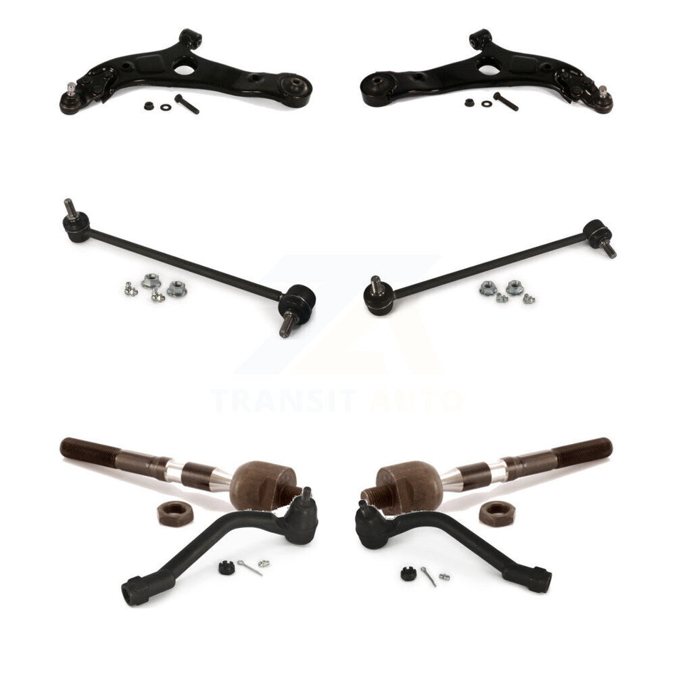 Front Suspension Control Arm And Ball Joint Assembly Steering Tie Rod End Stabilizer Bar Link Kit (8Pc) For Hyundai Sonata Kia Optima K72-100686