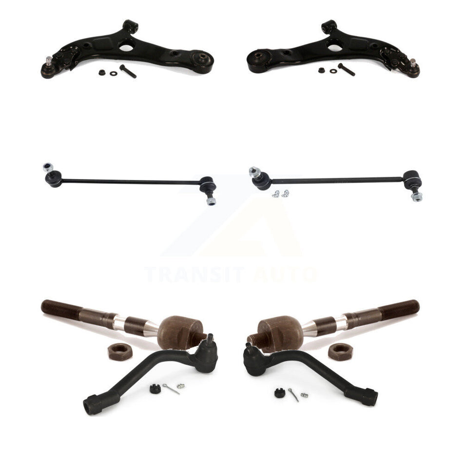Front Suspension Control Arm And Ball Joint Assembly Steering Tie Rod End Stabilizer Bar Link Kit (8Pc) For Hyundai Sonata Kia Optima K72-100686