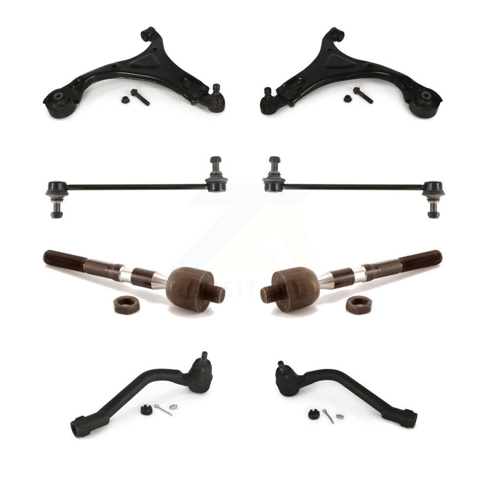 Front Suspension Control Arm And Ball Joint Assembly Steering Tie Rod End Stabilizer Bar Link Kit (8Pc) For 2012-2013 Hyundai Sonata GL GLS 10.63" Center To Length K72-100688