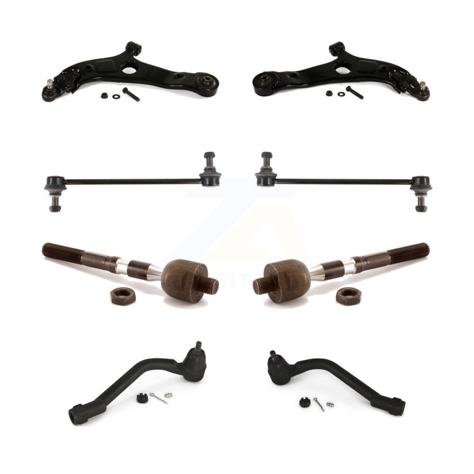 Front Suspension Control Arm And Ball Joint Assembly Steering Tie Rod End Stabilizer Bar Link Kit (8Pc) For Hyundai Sonata Kia Optima Cadenza K72-100689