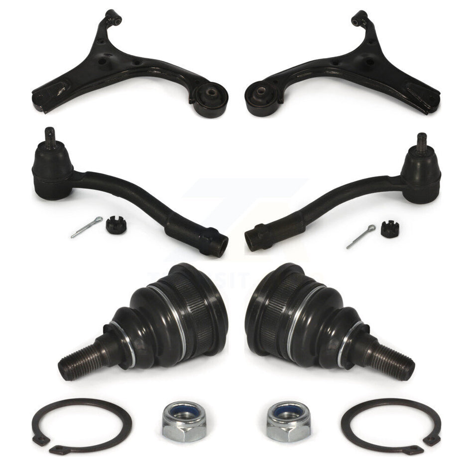 Front Suspension Control Arm With Tie Rod End And Ball Joint Kit (6Pc) For 2006 Hyundai Accent Hatchback K72-101284