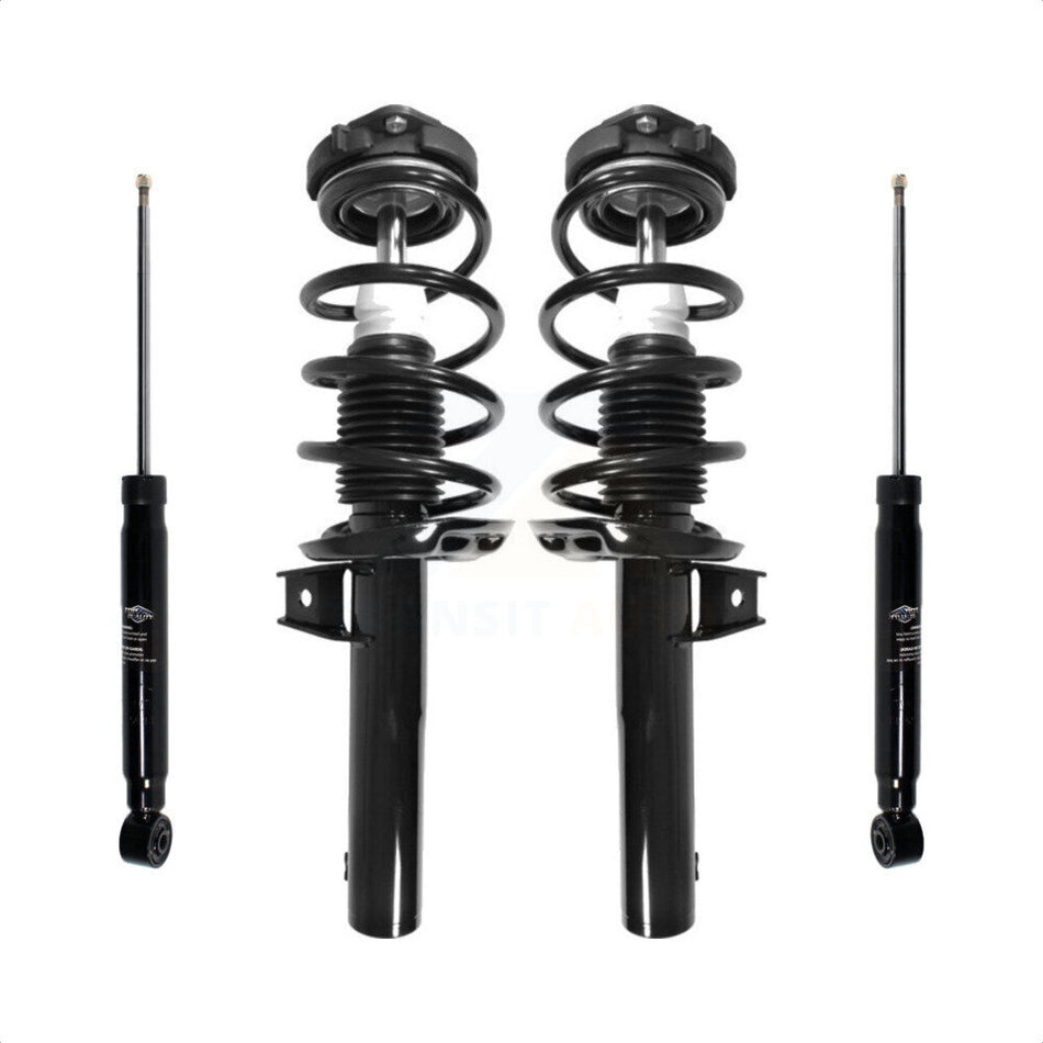 Front Rear Complete Suspension Shocks Strut And Coil Spring Mount Assemblies Kit For Volkswagen CC Rabbit Fits 55MM Lower Housing; Excludes Sport (Left Right) K78M-100018 by Transit Auto