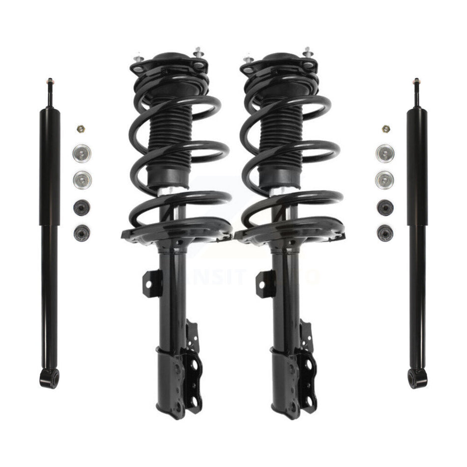 Front Rear Complete Suspension Shocks Strut And Coil Spring Mount Assemblies Kit For 2011-2013 Toyota Sienna FWD with 2.7L Fits 8 Passenger; Excludes All Wheel Drive - K78M-100102
