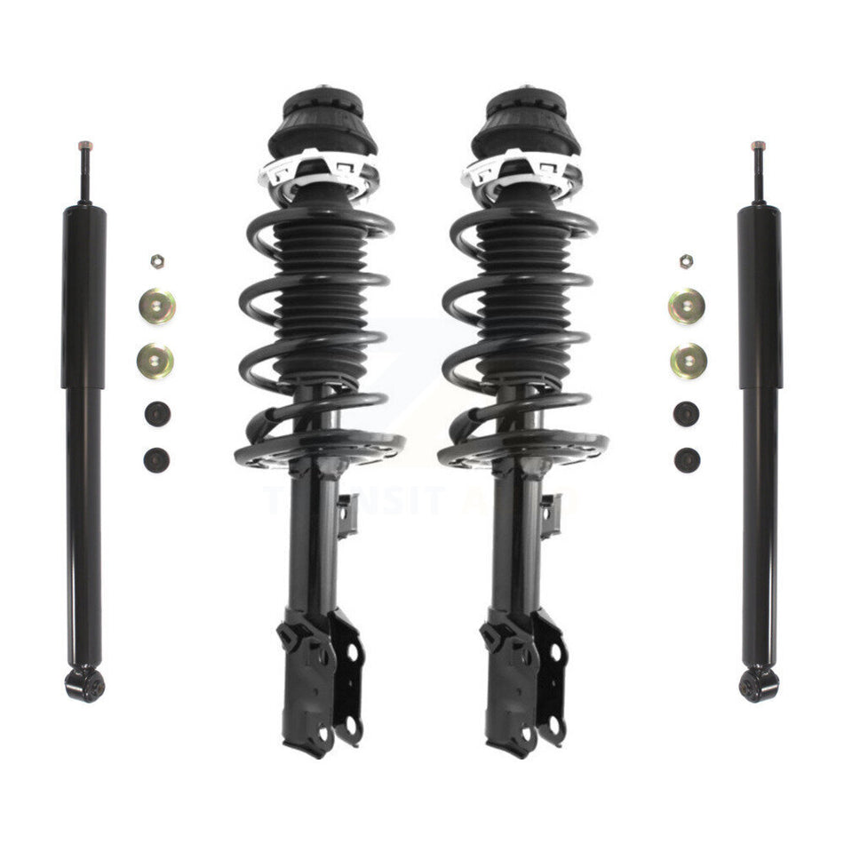 Front Rear Complete Suspension Shocks Strut And Coil Spring Mount Assemblies Kit For 2007-2008 Honda Fit - Left Right Side (Driver Passenger) K78M-100105