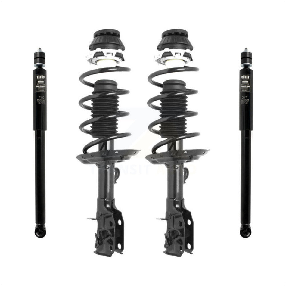 Front Rear Complete Suspension Shocks Strut And Coil Spring Mount Assemblies Kit For 2009-2014 Honda Fit Excludes Electric Models - Left Right Side (Driver Passenger) K78M-100179 by Transit Auto