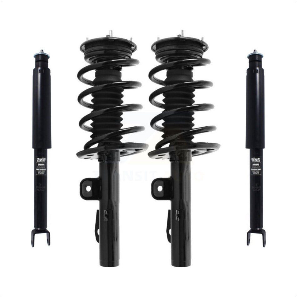 Front Rear Complete Suspension Shocks Strut And Coil Spring Mount Assemblies Kit For 2010-2012 Ford Taurus Excludes Turbo Charged Models - Left Right Side (Driver Passenger) K78M-100185 by Transit Auto