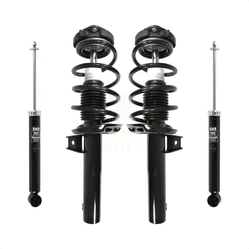 Front Rear Complete Suspension Shocks Strut And Coil Spring Mount Assemblies Kit For 2015-2018 Volkswagen Jetta Fits 55MM Lower Housing; Excludes Sport - K78M-100212 by Transit Auto