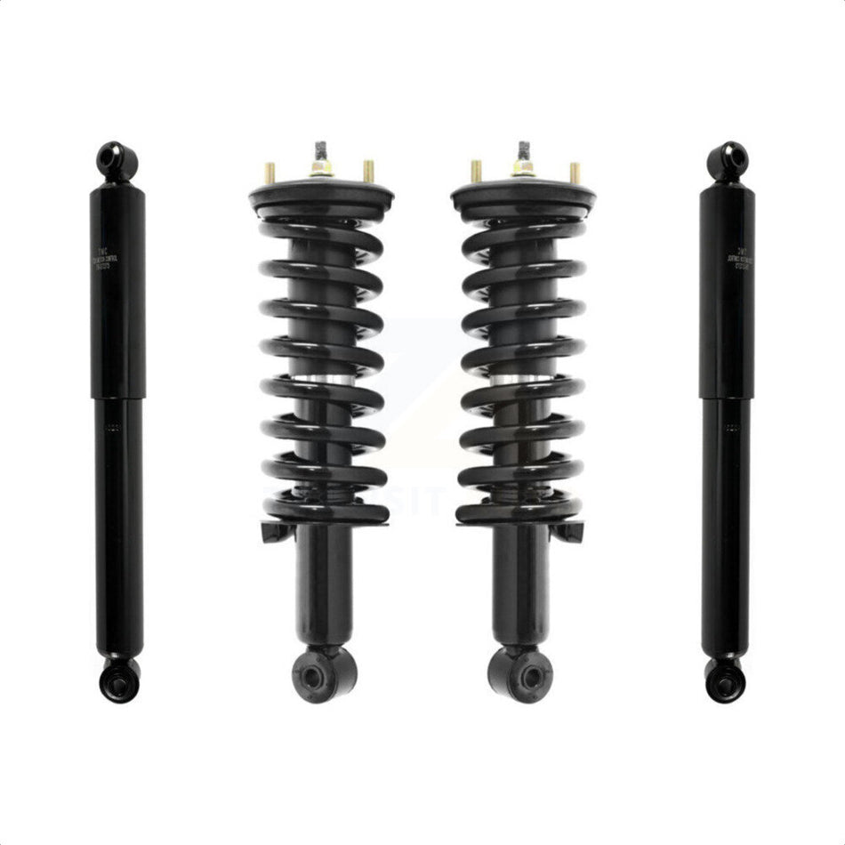 Front Rear Complete Suspension Shocks Strut And Coil Spring Mount Assemblies Kit For Nissan Frontier Excludes 4 Cylinder Engines - Left Right Side (Driver Passenger) K78M-100294