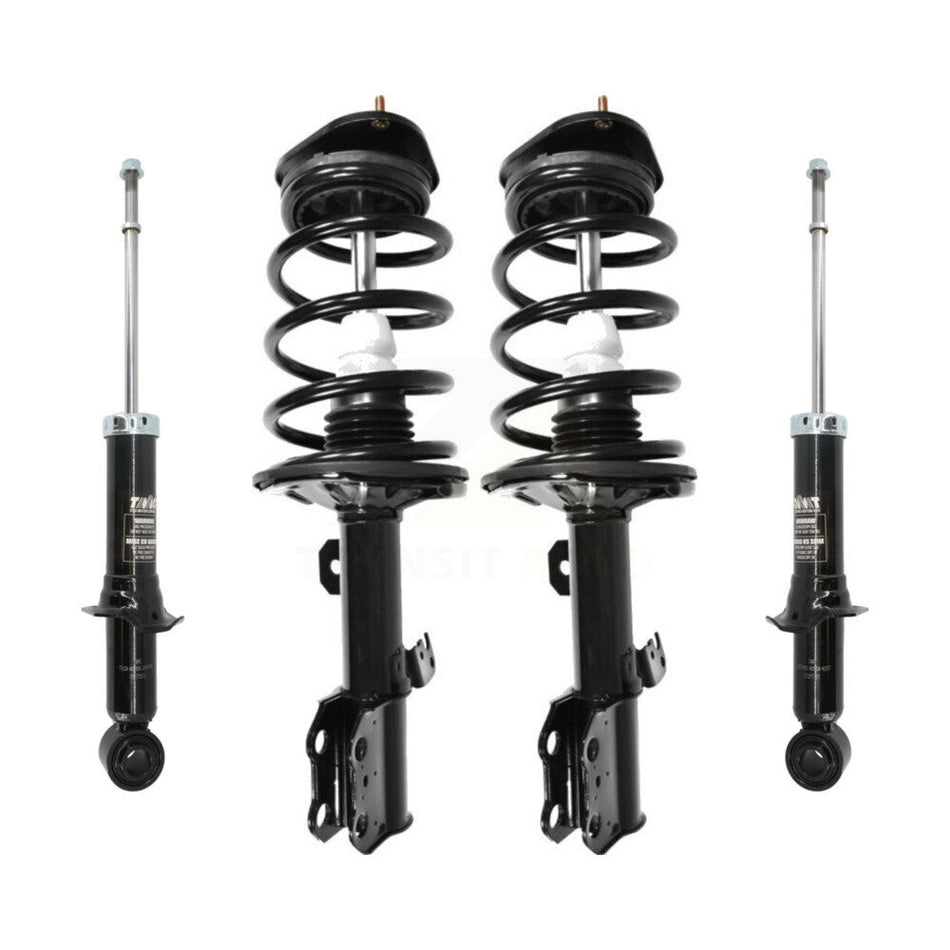 Front Rear Complete Suspension Shocks Strut And Coil Spring Mount Assemblies Kit For 2003-2008 Toyota Matrix Pontiac Vibe FWD - Left Right Side (Driver Passenger) K78M-100336