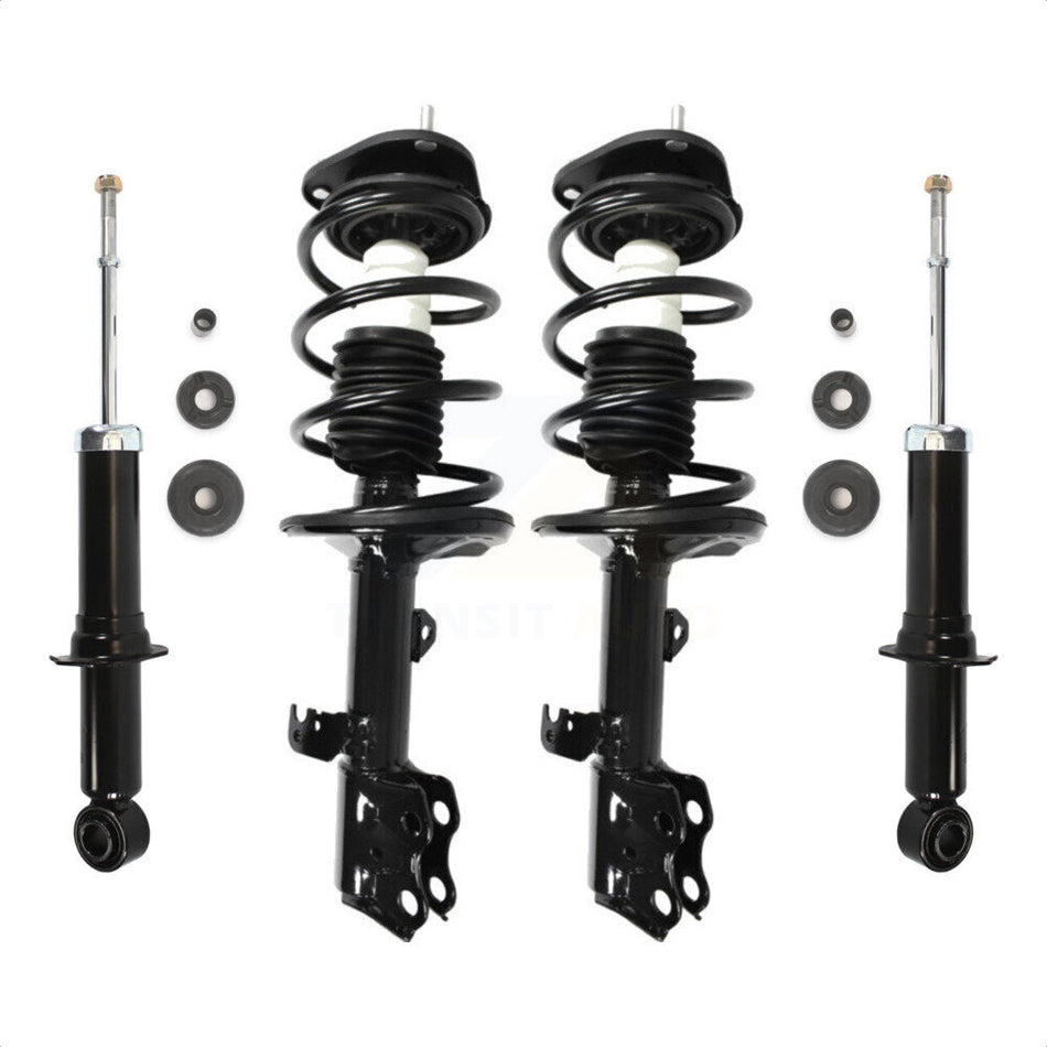 Front Rear Complete Suspension Shocks Strut And Coil Spring Mount Assemblies Kit For Toyota Corolla Matrix Pontiac Vibe - Left Right Side (Driver Passenger) K78M-100338 by Transit Auto