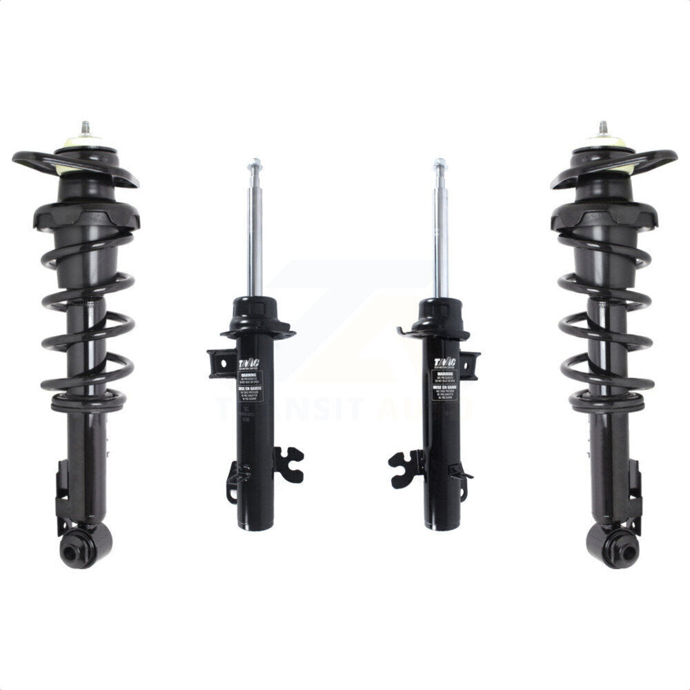 Front Rear Complete Shocks Strut & Coil Spring Kit For Mini Cooper 2007-2008 excludes Convertible Wagon JCW Models 2009-2015 Coupe Countryman Paceman K78M-100389 by Transit Auto