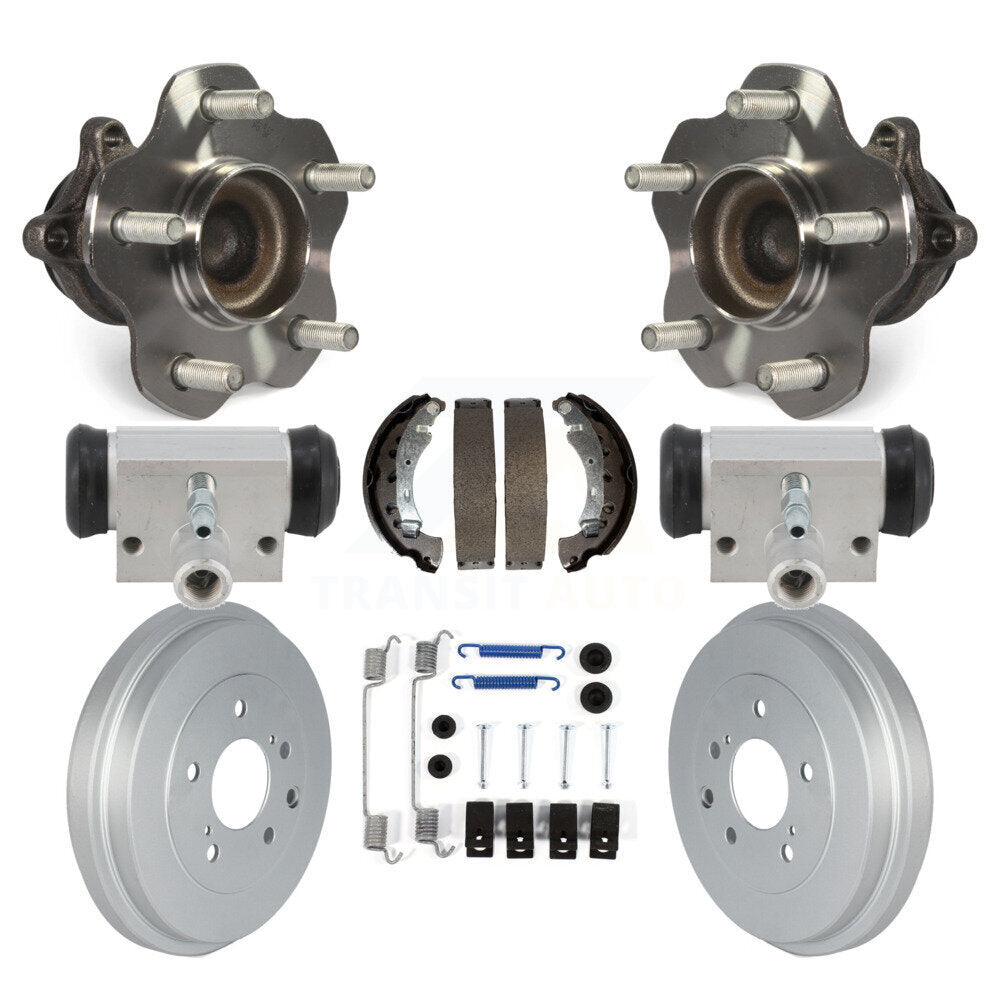Rear Wheel Cylinders & Coated Drum Shoes Hardware Hub Bearing Kit (8Pc) For Nissan Sentra K7D-101224
