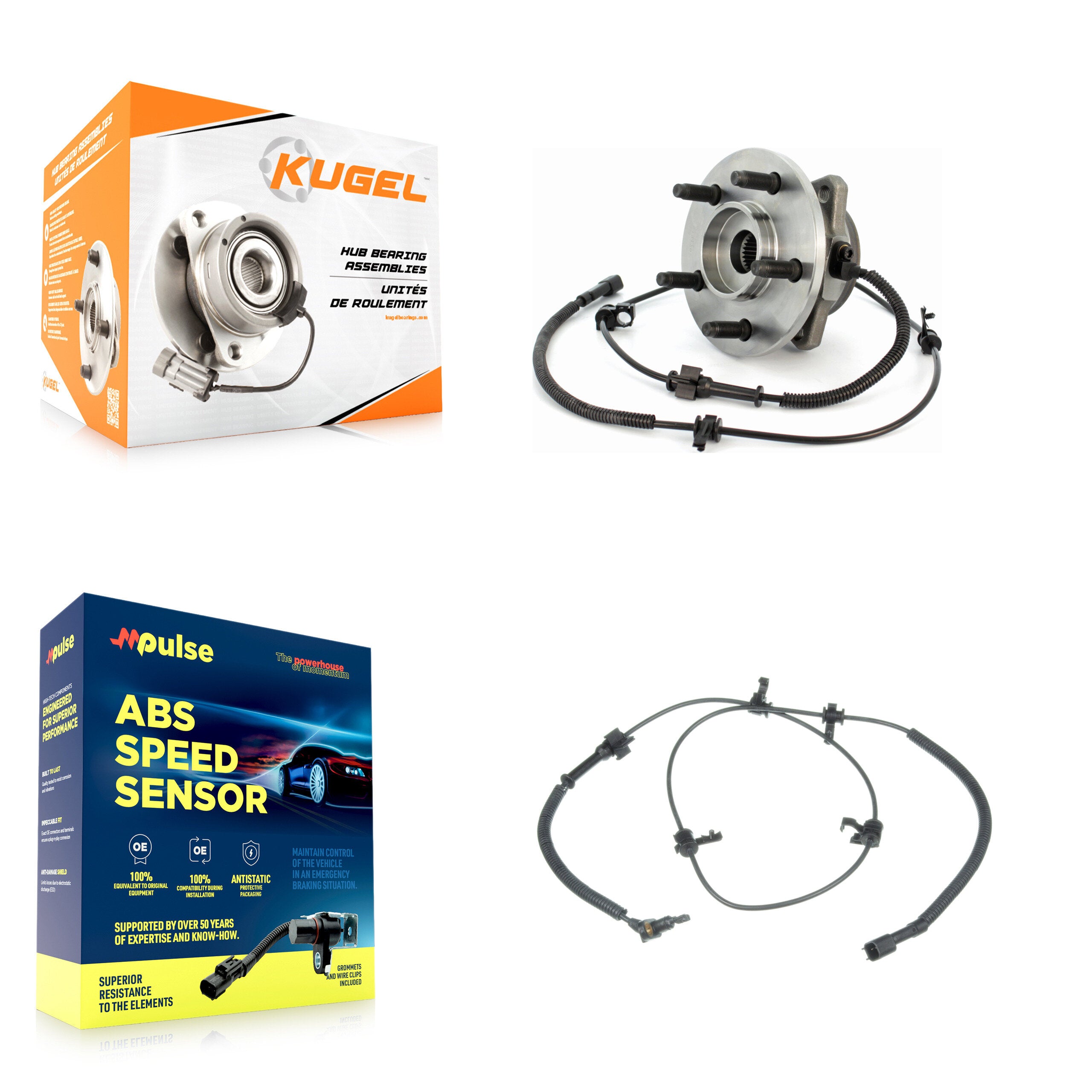 Front Left Wheel Hub Bearing And Extra ABS Sensor Kit For Jeep Liberty with Harness K7S-100014