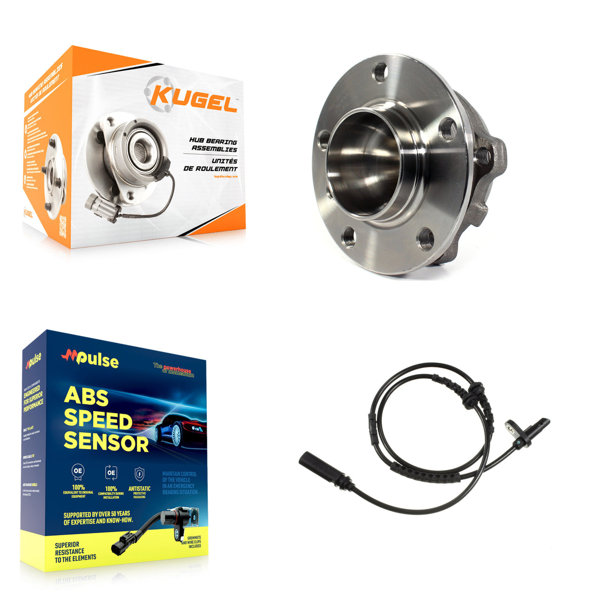 Front Wheel Hub Bearing And ABS Sensor Kit For 2011-2012 BMW 750i with Harness K7S-100041