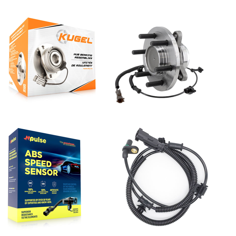 Front Wheel Hub Bearing Extra ABS Sensor Kit For Ford F-150 Expedition Lincoln Navigator K7S-100051