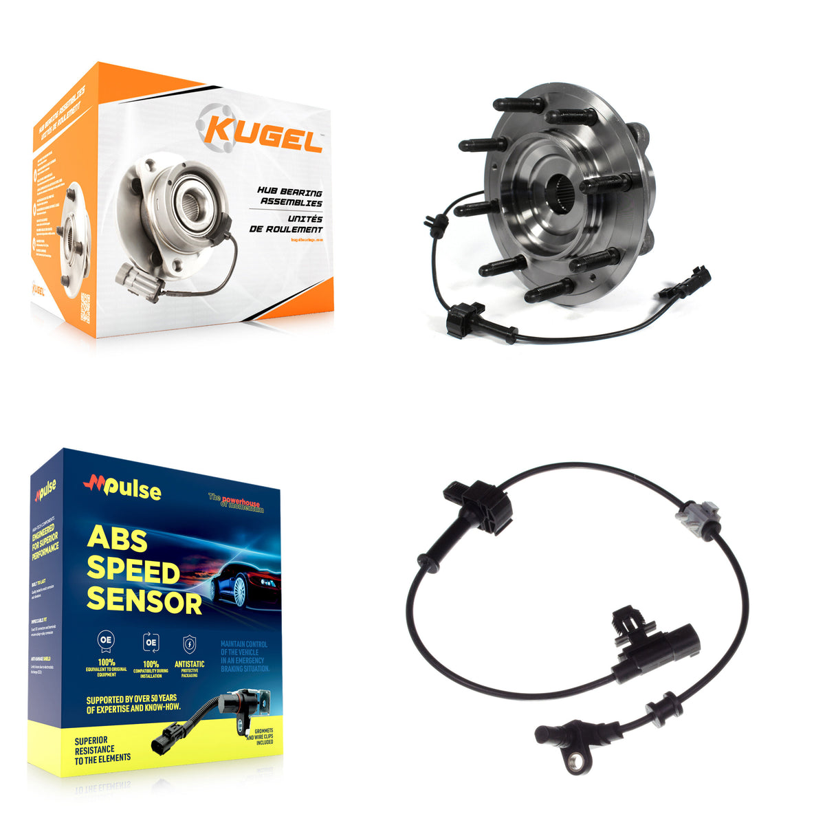 Front Wheel Hub Bearing Extra Sensor Kit For Chevrolet GMC Silverado 2500 HD Sierra 3500 K7S-100056