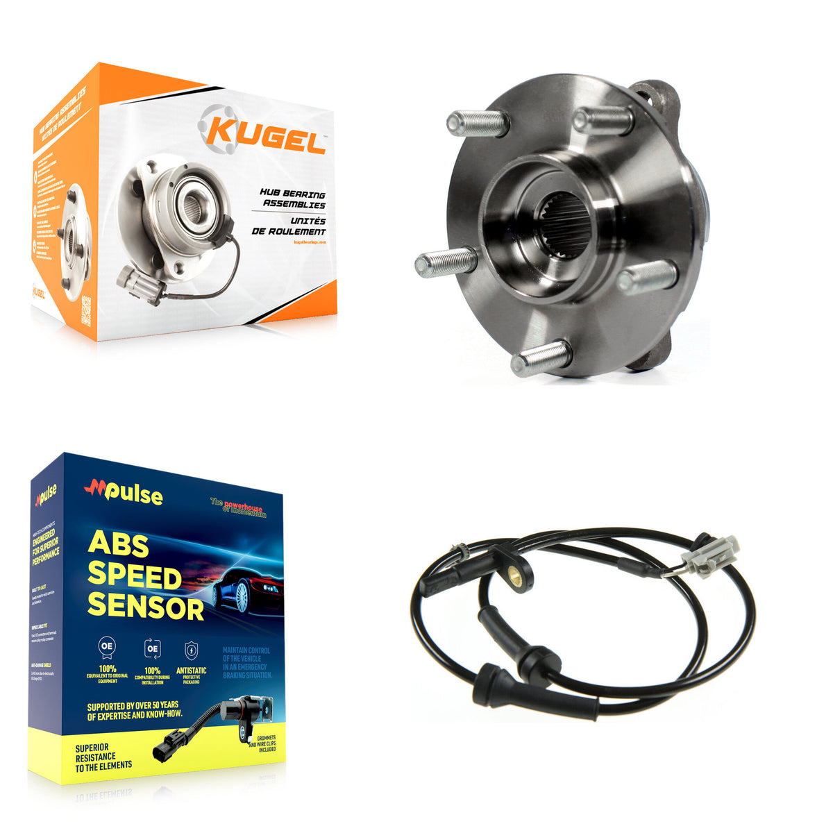 Front Wheel Hub Bearing And ABS Sensor Kit For INFINITI FX35 FX45 with Harness K7S-100084