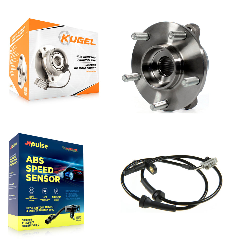 Front Wheel Hub Bearing And ABS Sensor Kit For INFINITI FX35 FX45 with Harness K7S-100084