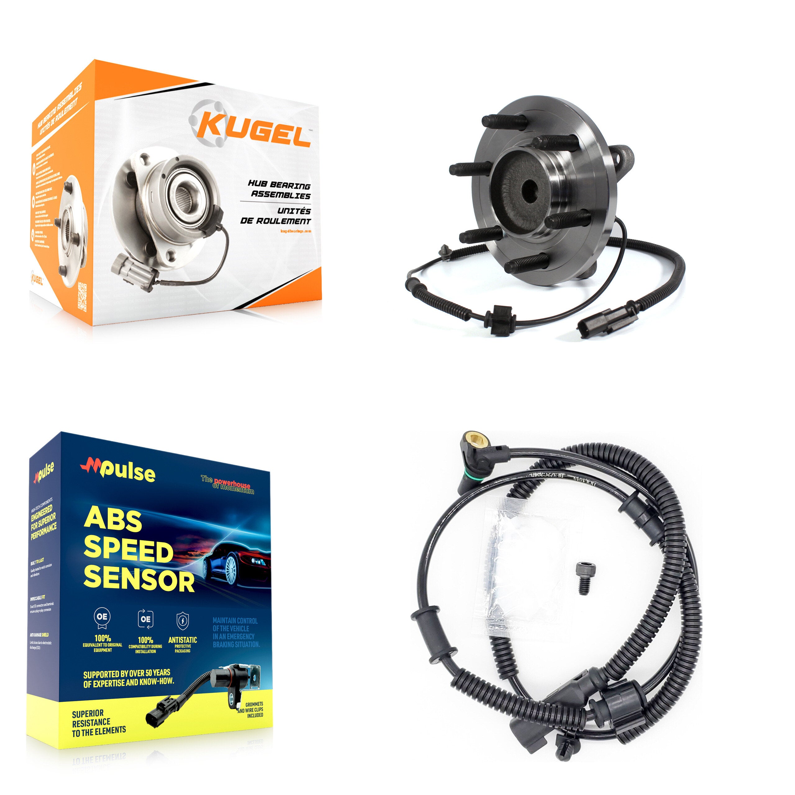Front Wheel Hub Bearing Extra ABS Sensor Kit For Ford F-150 Expedition Lincoln Navigator K7S-100090