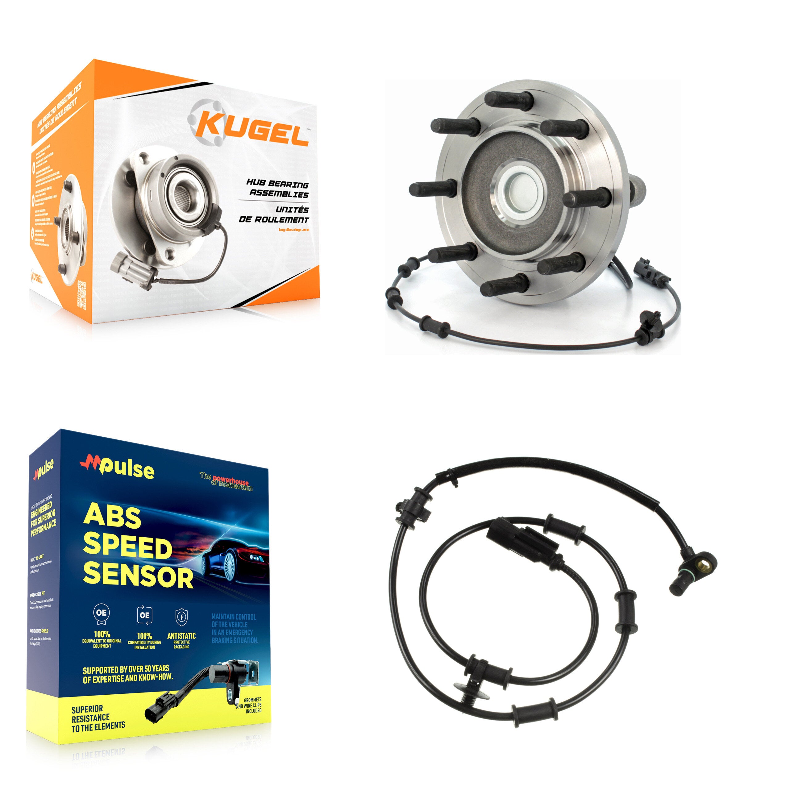 Front Wheel Hub Bearing And Extra ABS Sensor Kit For Dodge Ram 2500 3500 with Harness K7S-100117
