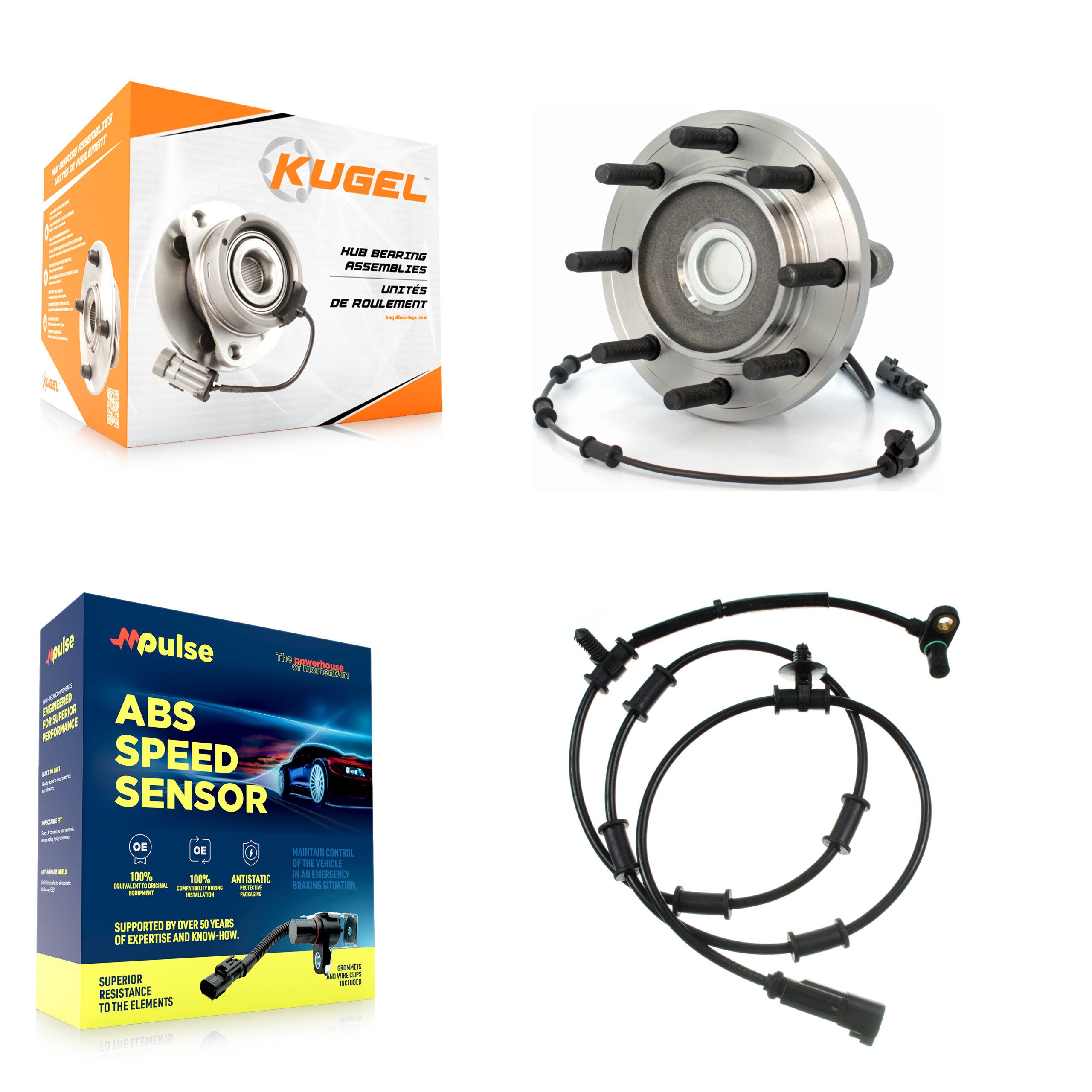Front Wheel Hub Bearing And Extra ABS Sensor Kit For Ram 3500 Dodge with Harness K7S-100119