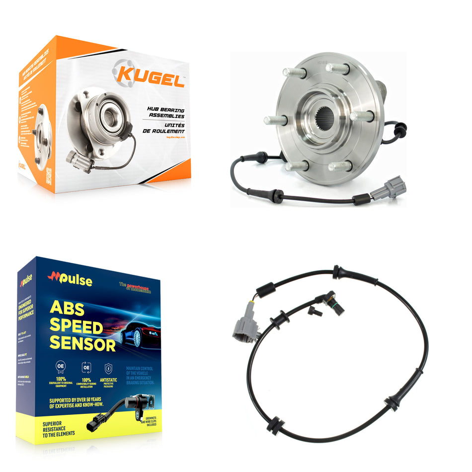 Front Wheel Hub Bearing And Extra ABS Sensor Kit For Nissan TITAN Armada INFINITI QX56 K7S-100135