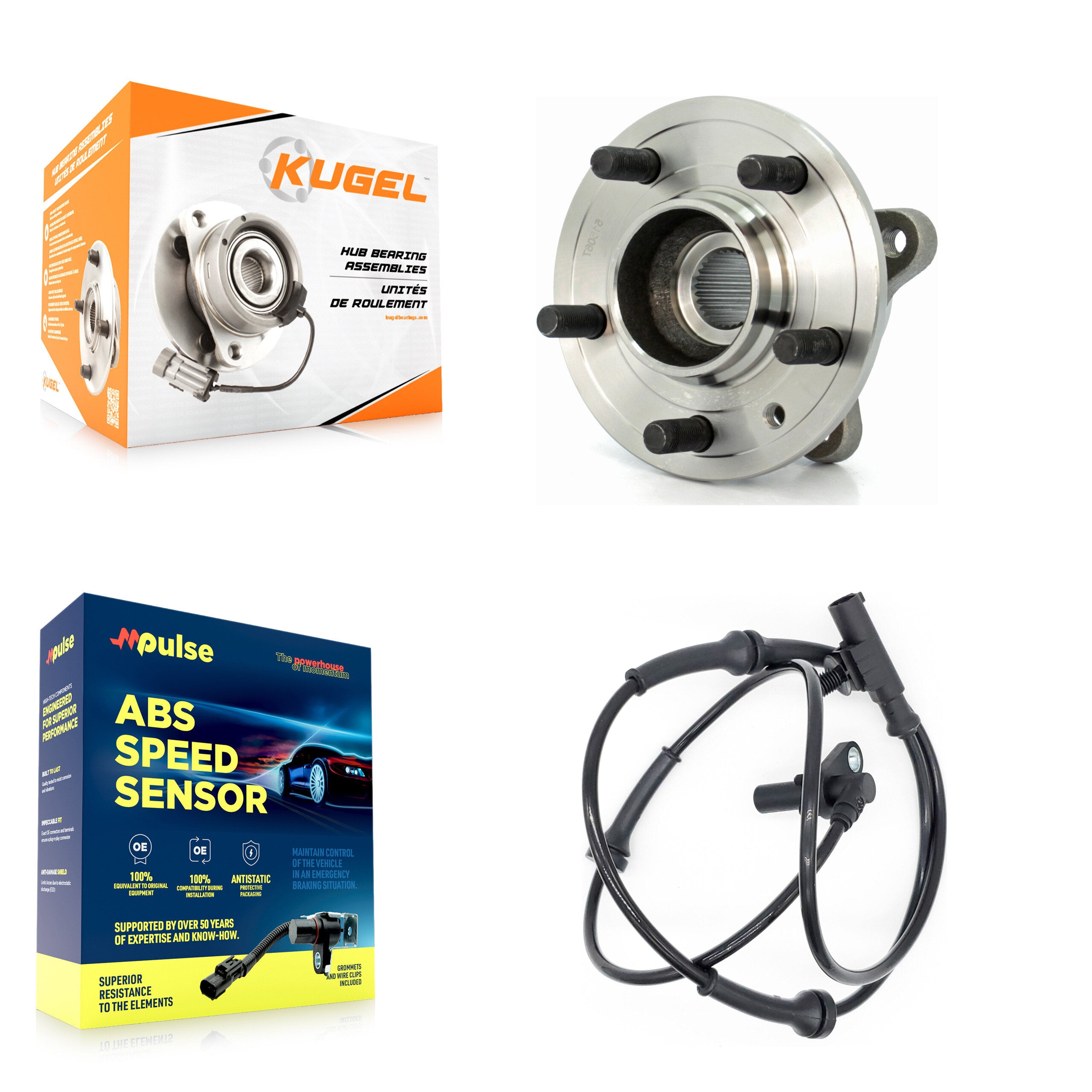 Front Wheel Hub Bearing And ABS Sensor Kit For Land Rover LR4 with Harness K7S-100141