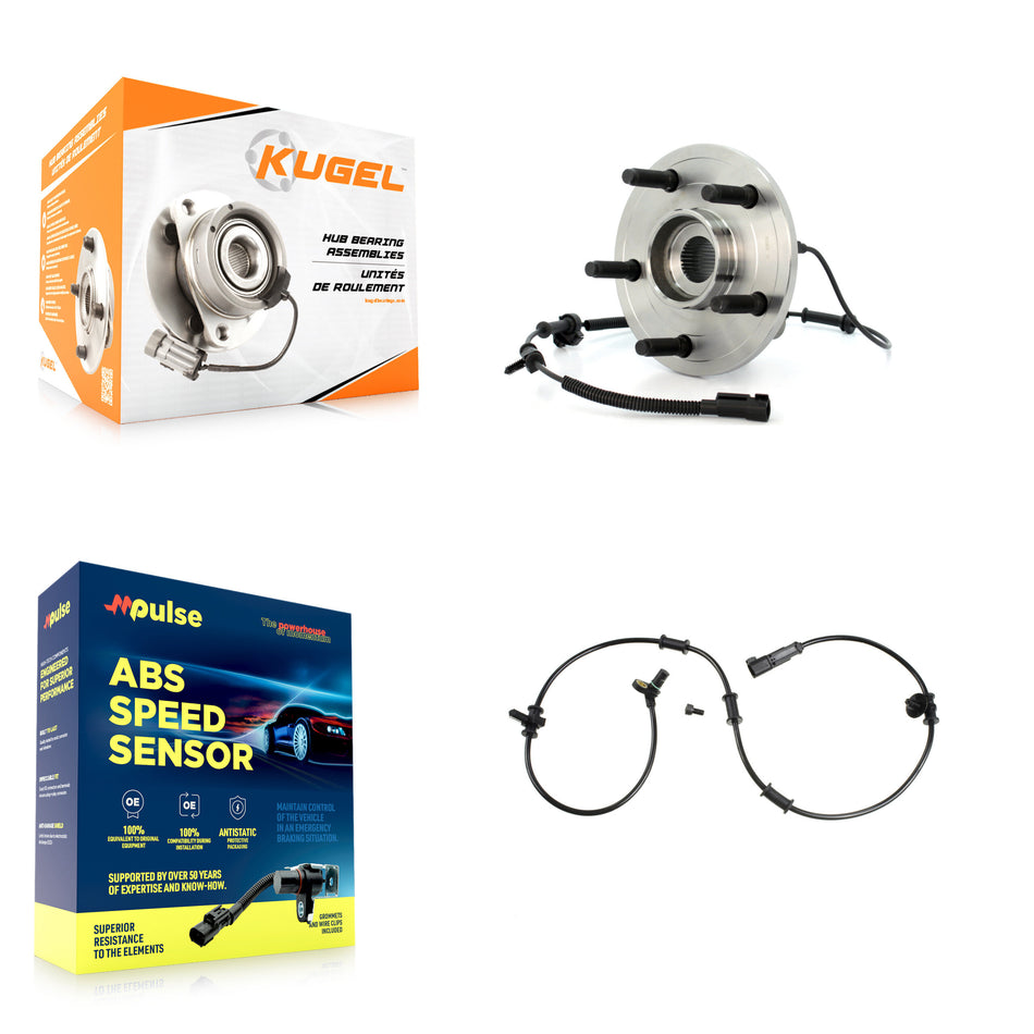 Front Wheel Hub Bearing Extra ABS Sensor Kit For 2007 Dodge Ram 1500 RWD with 4-Wheel K7S-100202