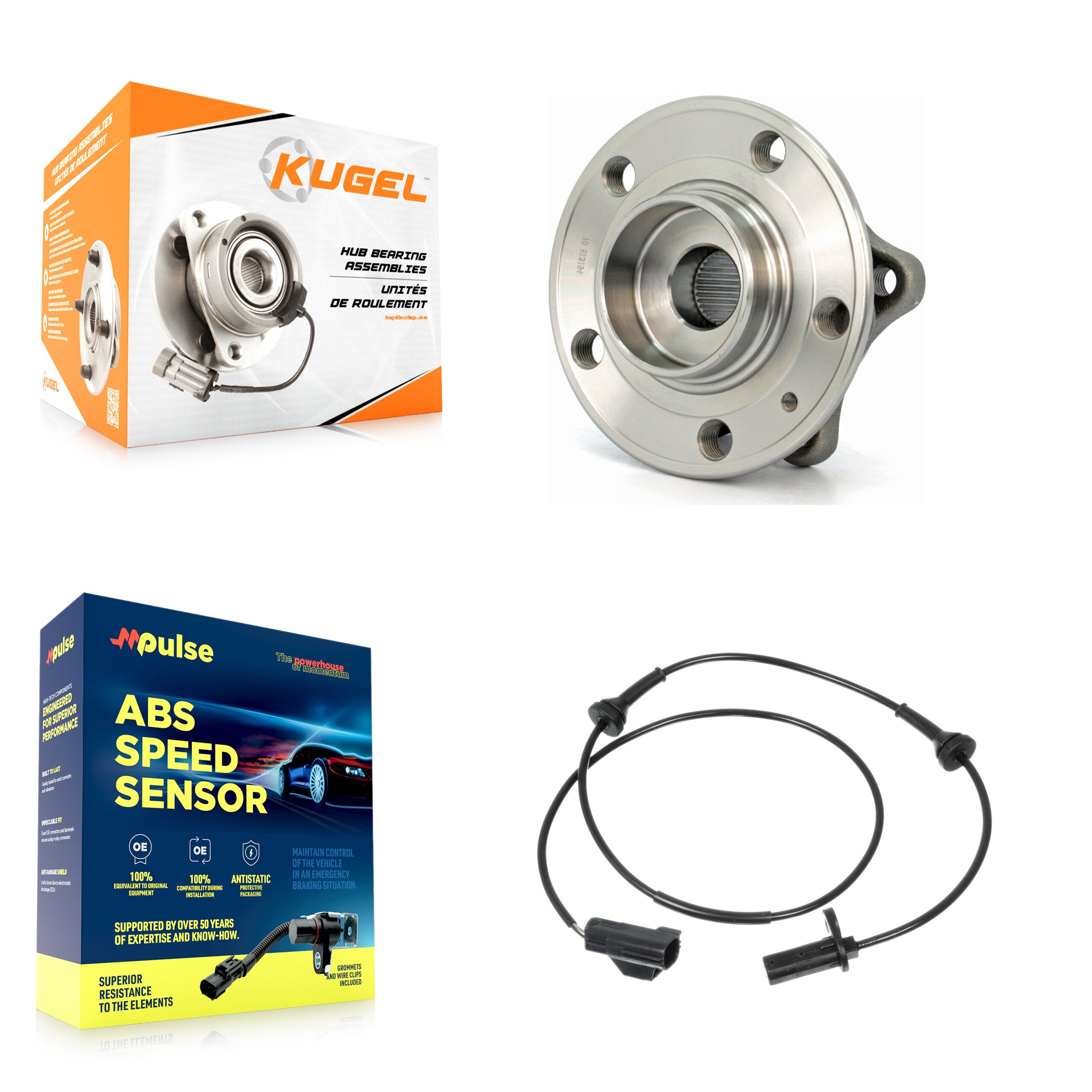 Front Wheel Hub Bearing And ABS Sensor Kit For 1999-2000 Volvo S80 with Harness K7S-100222
