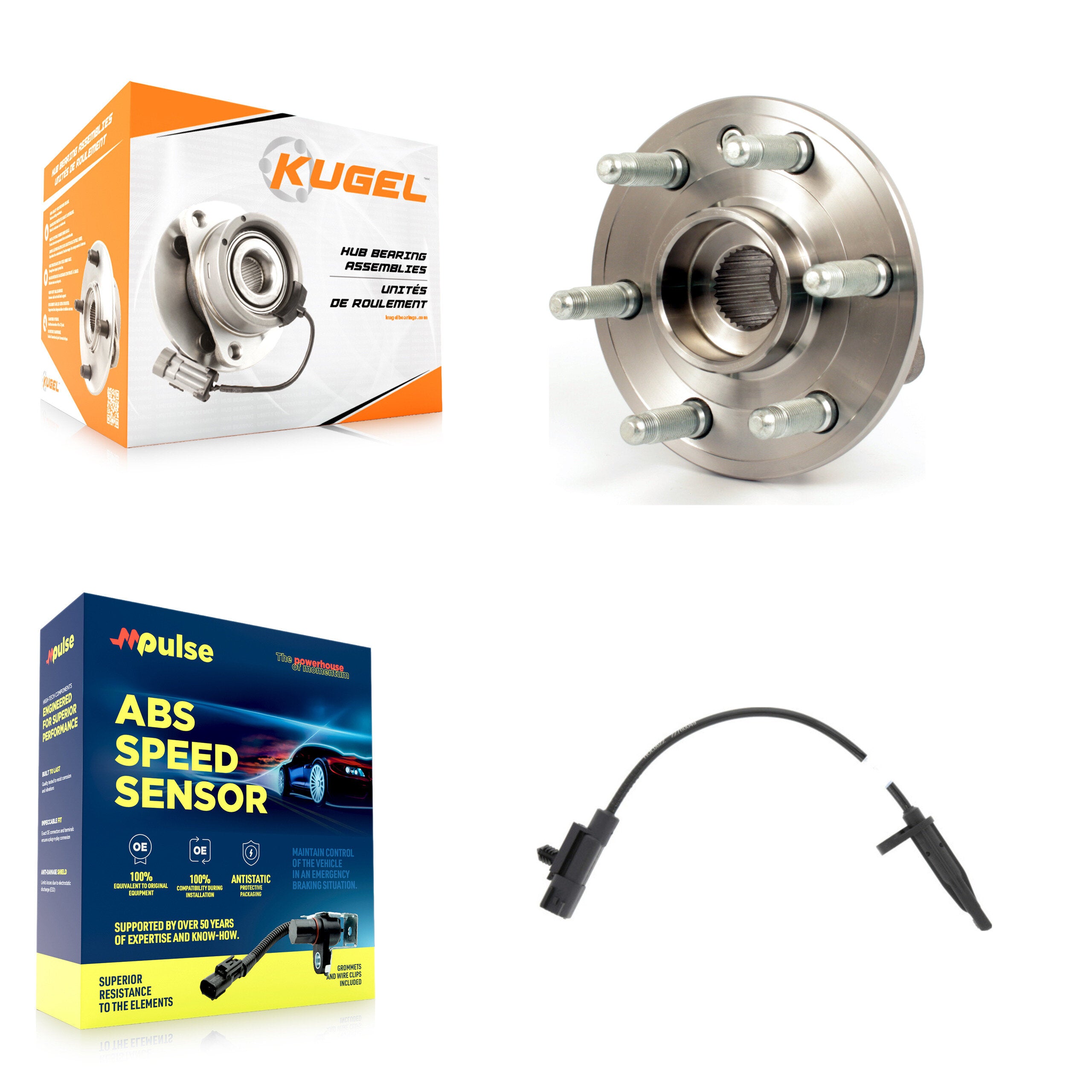 Front Wheel Hub Bearing & ABS Sensor Kit For 2013-2016 Cadillac SRX 3.6L with 4-Wheel K7S-100224