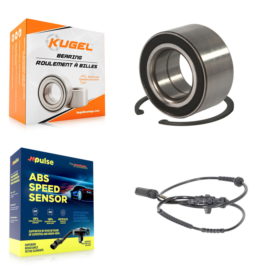 Front Wheel Bearing & ABS Sensor Kit For 2012 BMW 650i 4.4L with 4-Wheel Harness K7S-100260