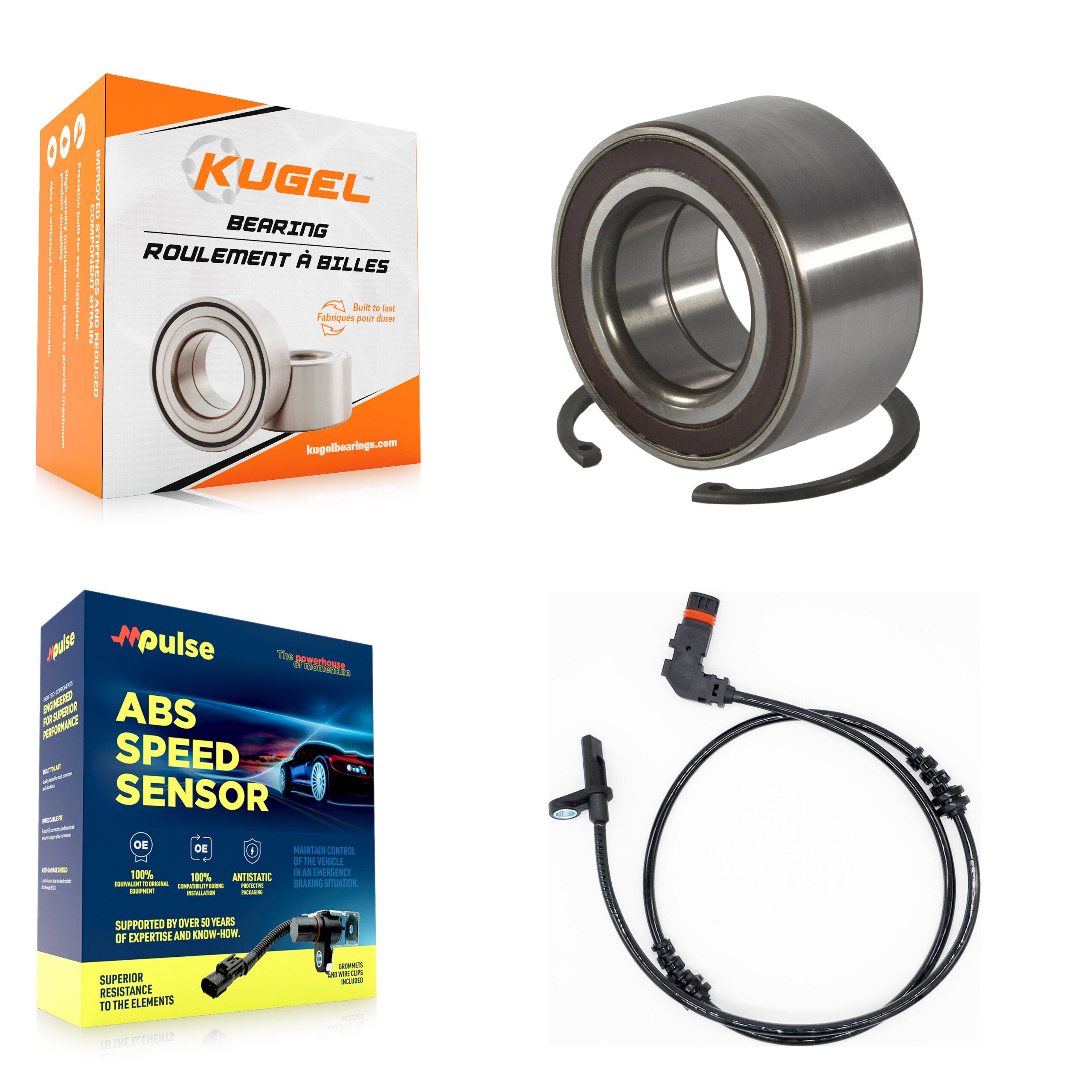 Front Wheel Bearing ABS Sensor Kit For Mercedes-Benz C300 GLK250 GLK350 C350 with Harness K7S-100267