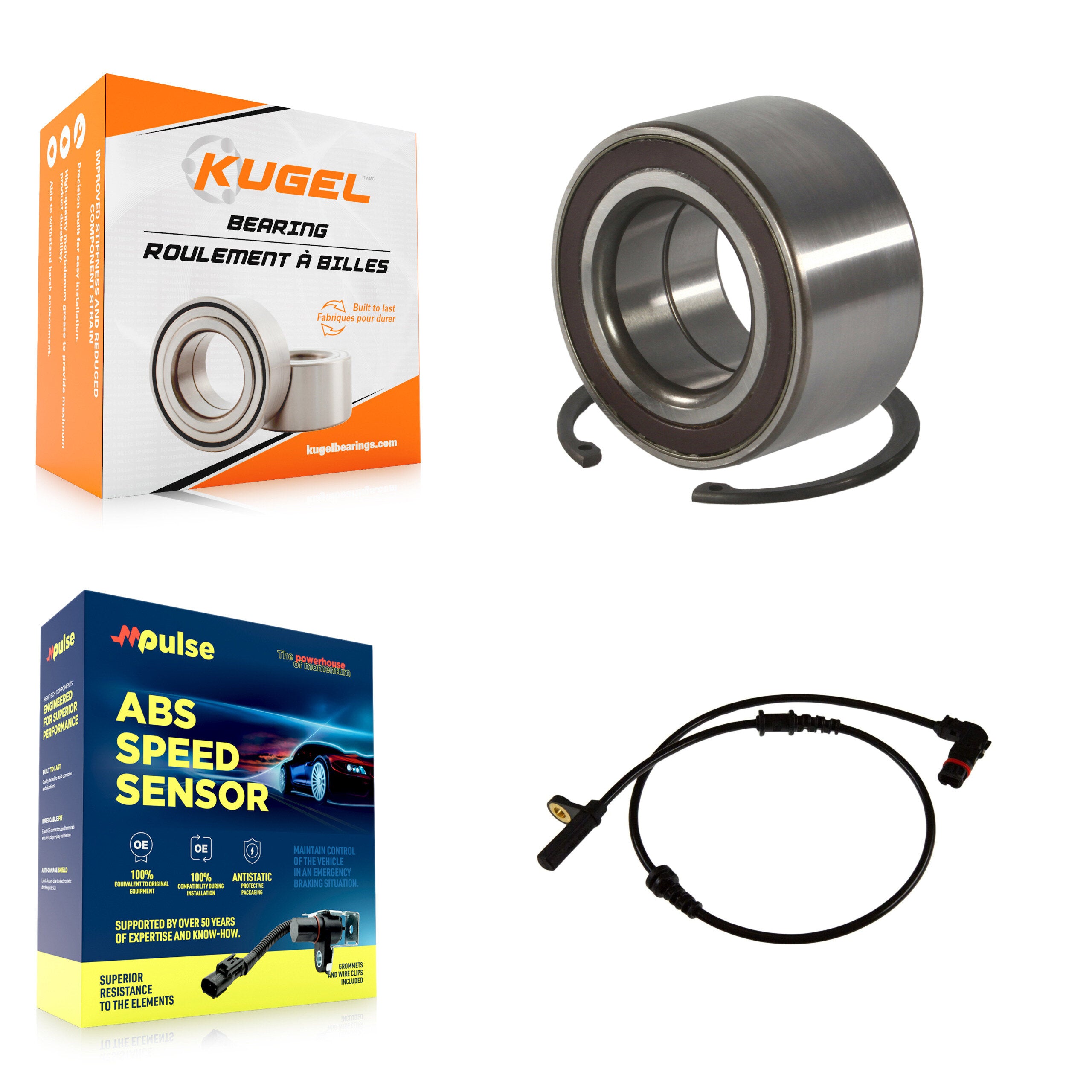 Front Wheel Bearing And ABS Sensor Kit For 2008-2011 Mercedes-Benz C300 C350 with Harness K7S-100268