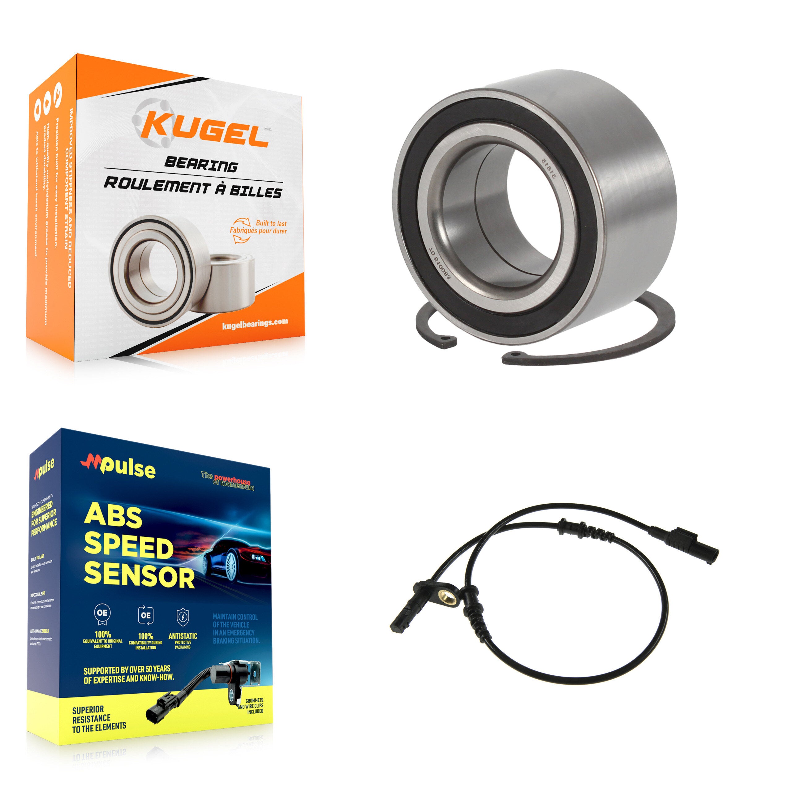 Front Wheel Bearing And ABS Sensor Kit For Mercedes-Benz E350 E320 E500 E550 with Harness K7S-100284