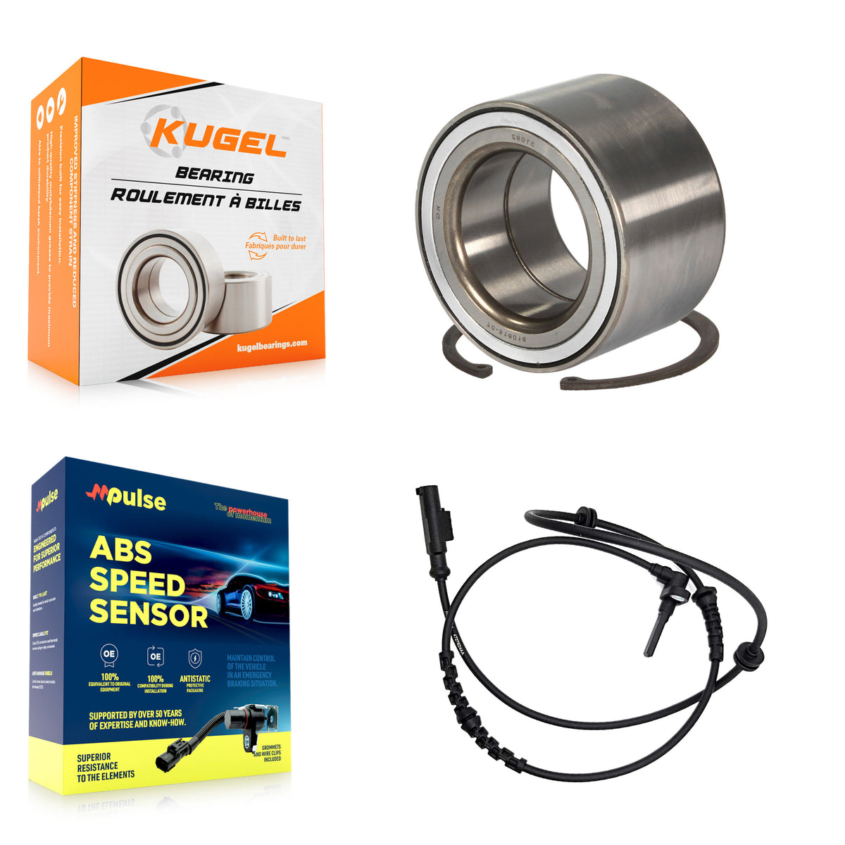 Front Wheel Bearing And ABS Sensor Kit For Ram ProMaster 2500 3500 1500 K7S-100286