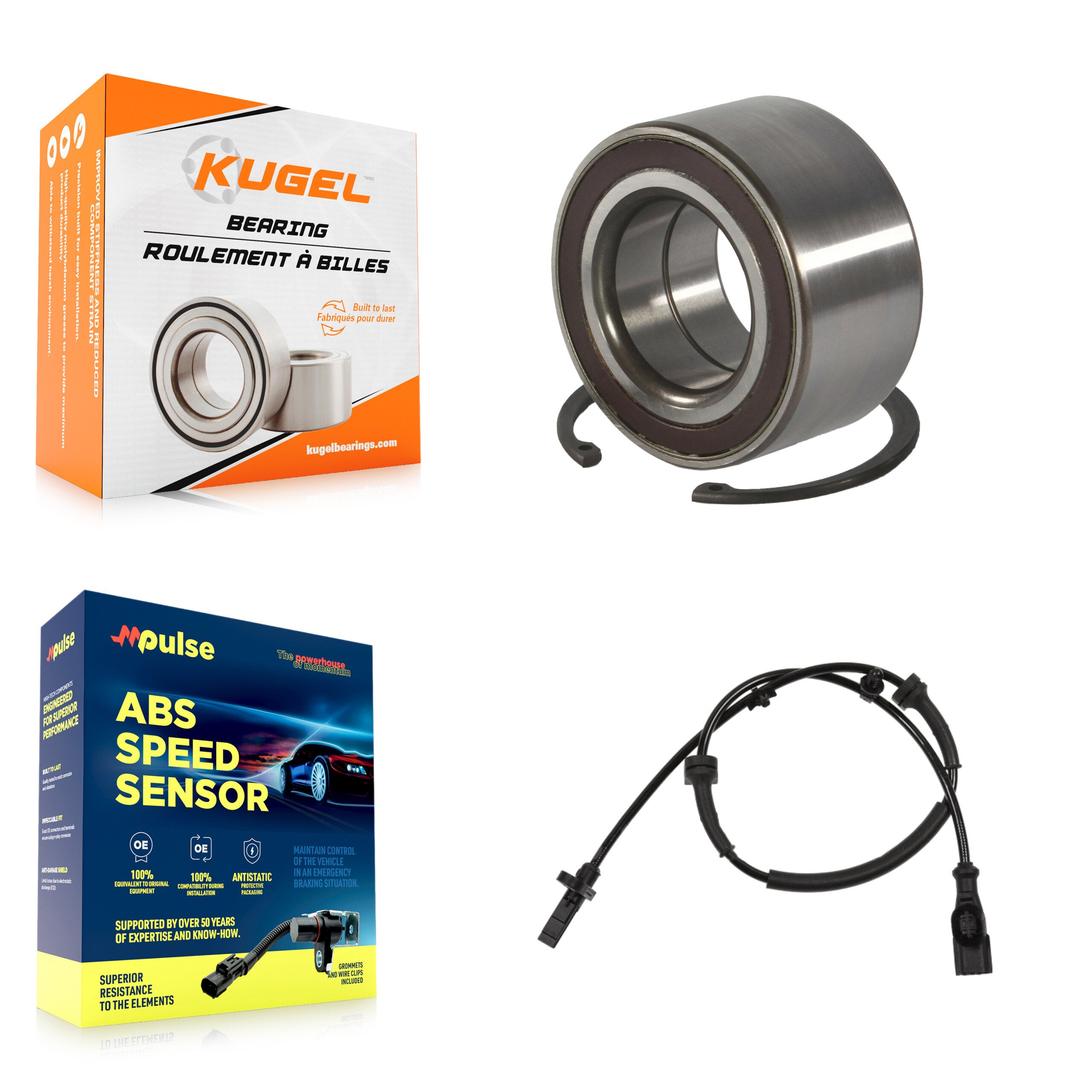 Front Wheel Bearing And ABS Sensor Kit For 2011 Ford Fiesta To 01 11 with Harness K7S-100295