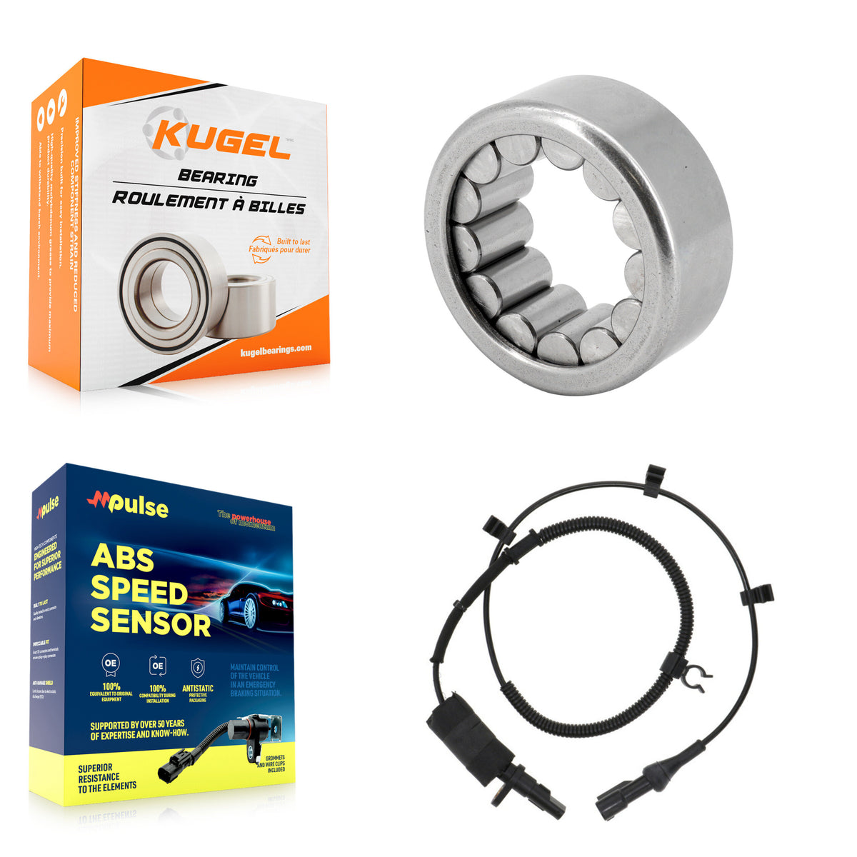 Rear Wheel Bearing ABS Sensor Kit For Ford E-150 4.6L 5.4L with 4-Wheel Harness K7S-100318