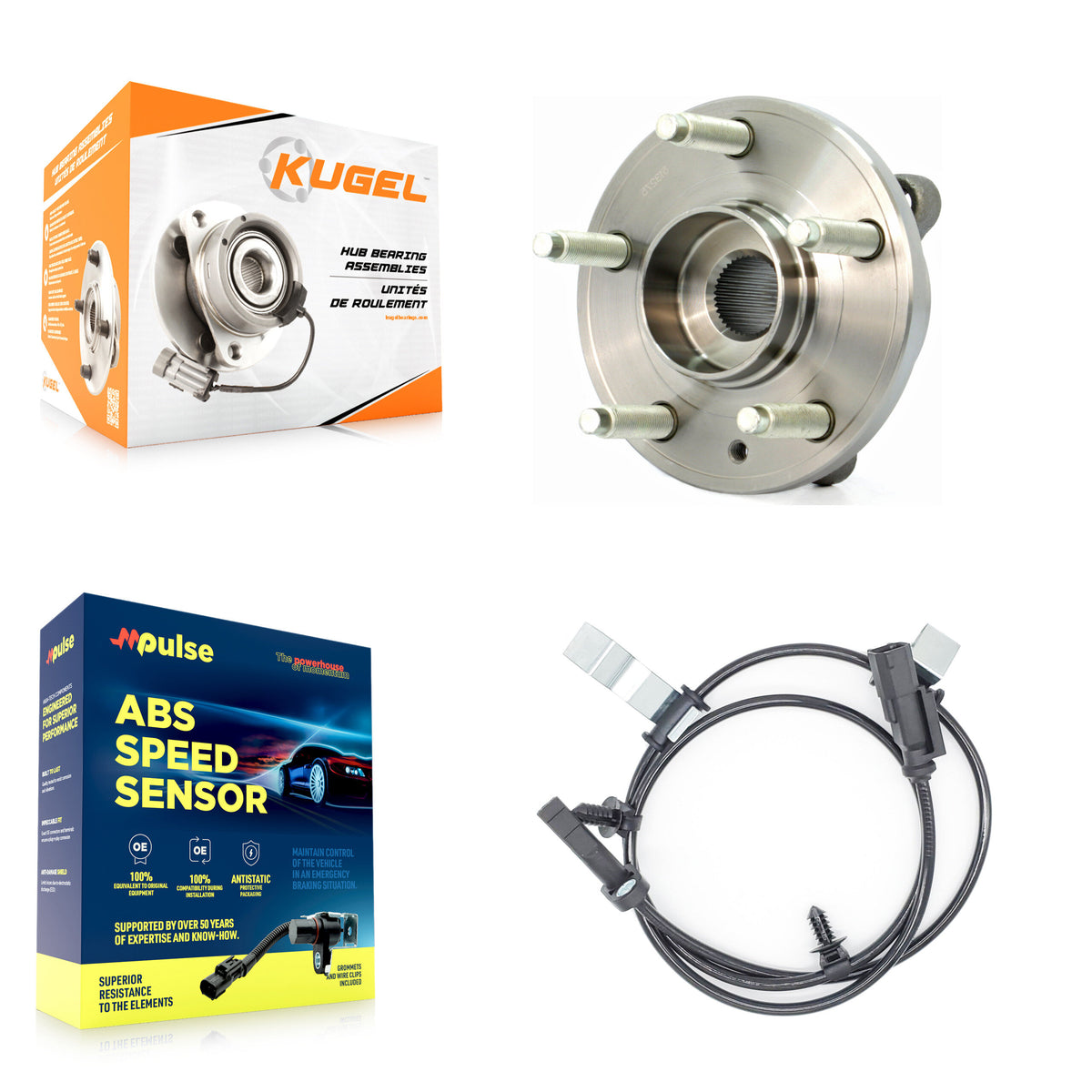 Rear Wheel Hub Bearing & Sensor Kit For Ford Edge Lincoln MKX To 12/13/2010 with Harness K7S-100382