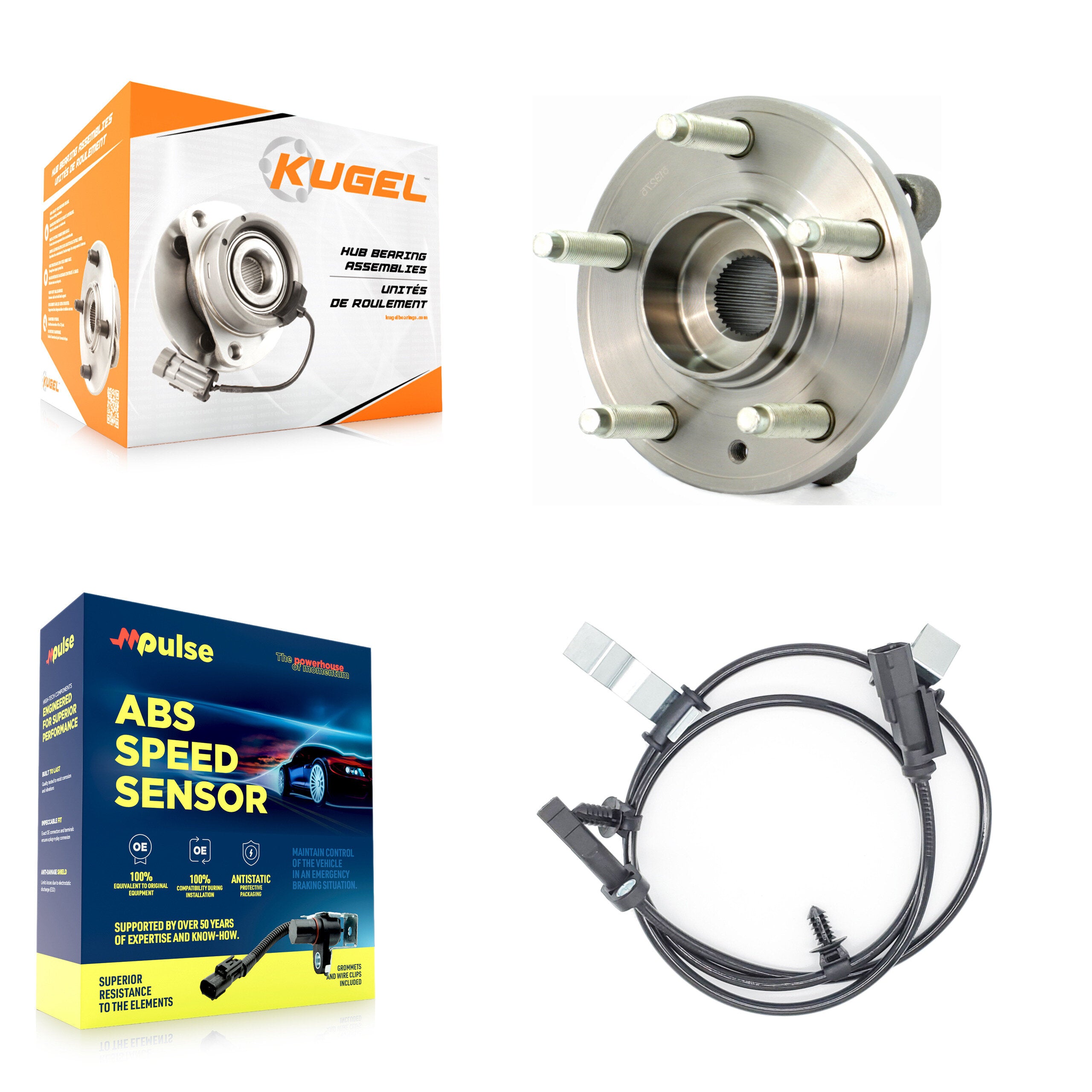 Rear Wheel Hub Bearing & Sensor Kit For Ford Edge Lincoln MKX To 12/13/2010 with Harness K7S-100382