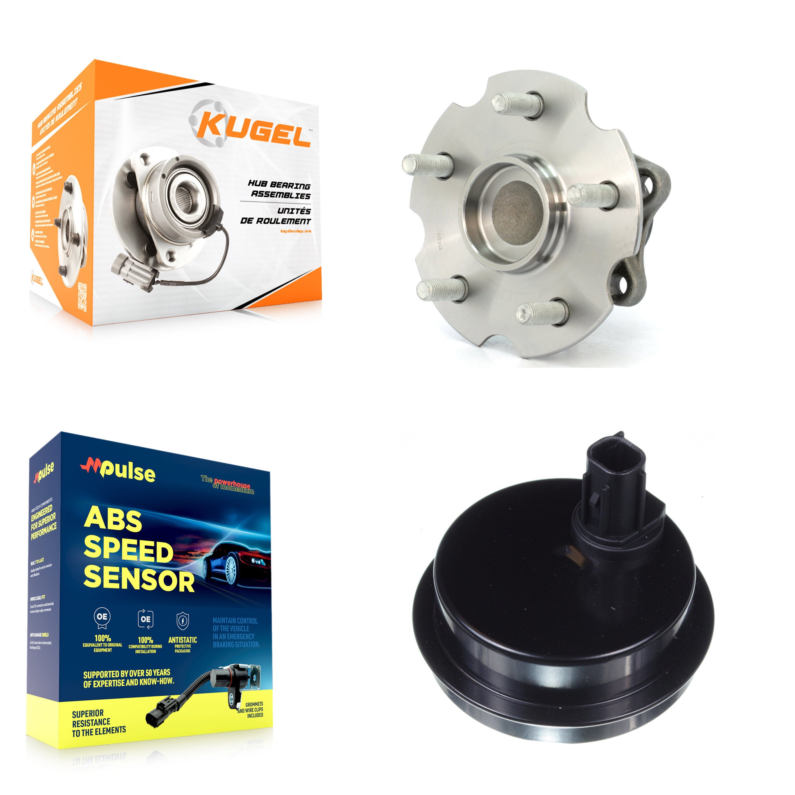 Rear Wheel Hub Bearing & Extra Sensor Kit For 2006-2008 Toyota RAV4 with ABS Ring K7S-100451