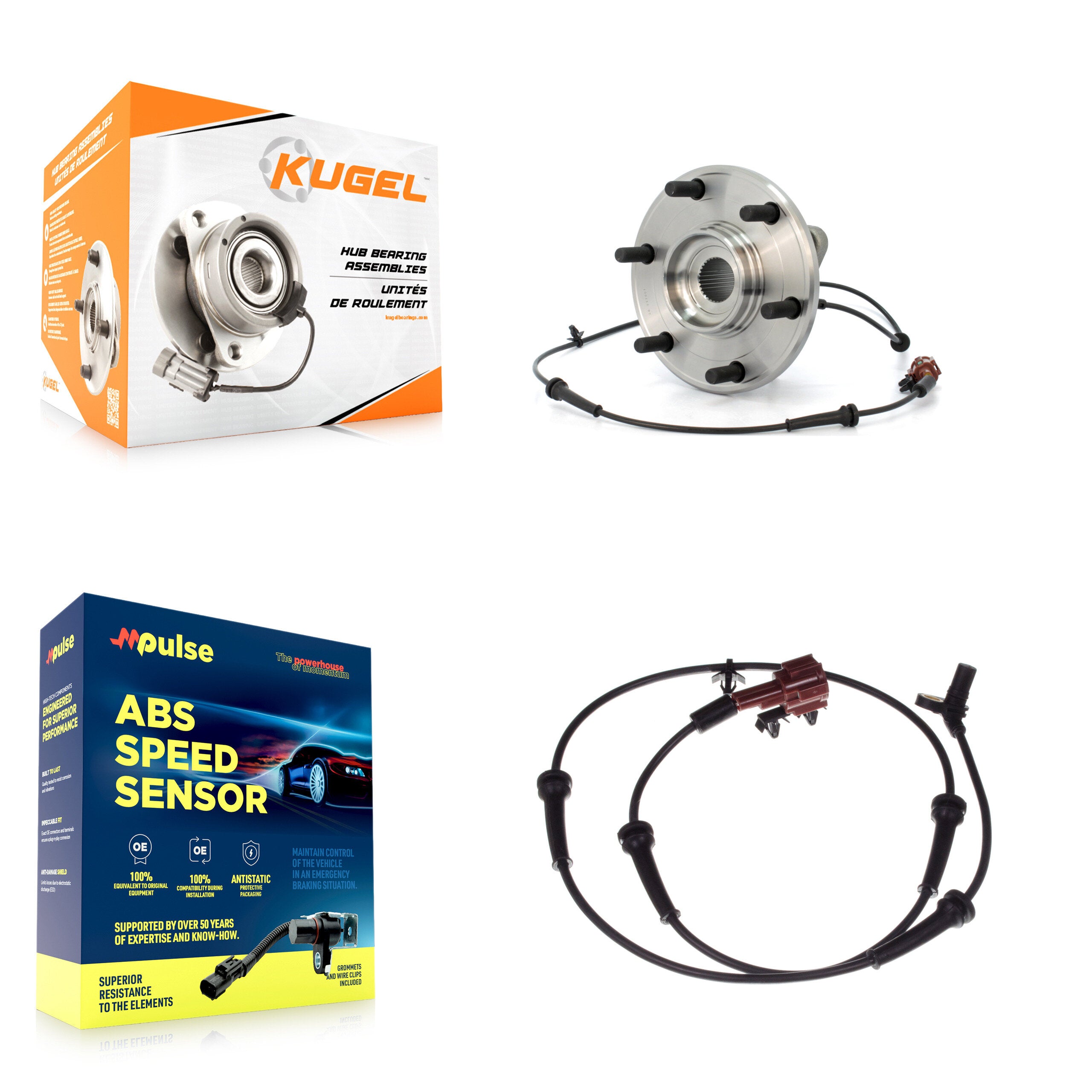 Rear Wheel Hub Bearing And Extra ABS Sensor Kit For 2006-2007 INFINITI QX56 with Harness K7S-100544