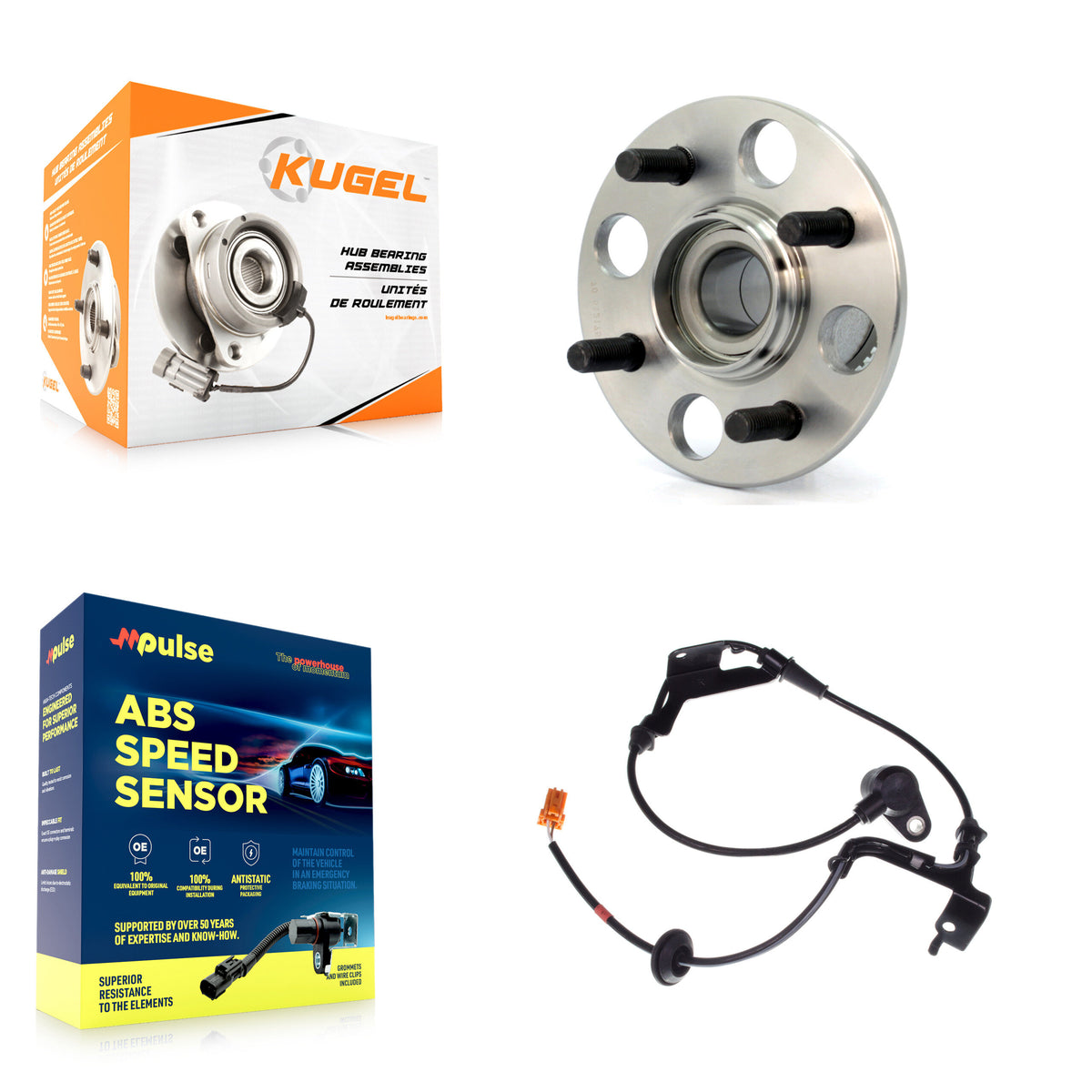 Rear Wheel Hub Bearing & Sensor Kit For Honda Civic EX with 1.7L 4-Wheel ABS Harness K7S-100558