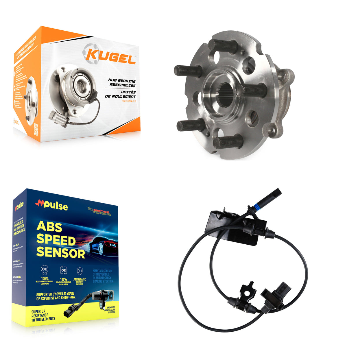 Rear Wheel Hub Bearing Sensor Kit For Honda Pilot AWD with 3.5L 4-Wheel ABS Harness K7S-100574