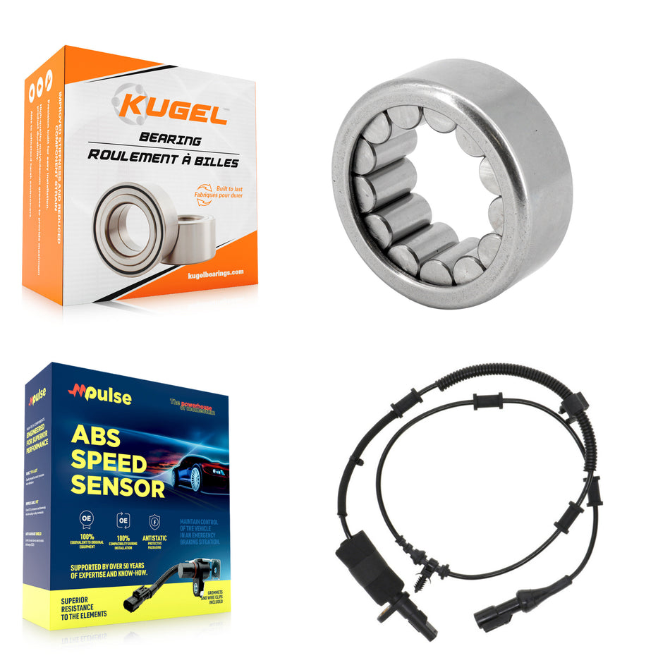Rear Wheel Bearing ABS Sensor Kit For Ford E-150 4.6L 5.4L with 4-Wheel Harness K7S-100653
